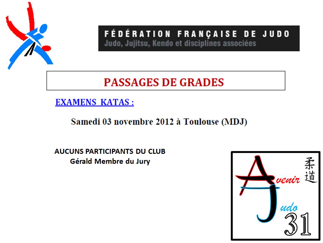 Résultat Passage de Grades Examen Katas 03 11 2012